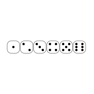 six sided dice faces lio 01
