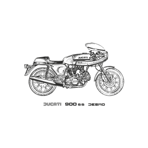 Ducati 900ss Desmo motorcycle, year 1980