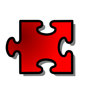 Red Jigsaw piece 16