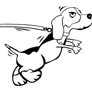 Dog on leash (Cartoon)