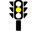Traffic semaphore yellow light