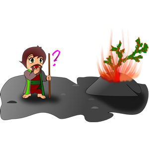 moses and the burning bush (chibi version)
