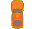 Orange Car (Top View)