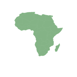 Map of Africa with Countries in Cylindrical Equal Area Projection