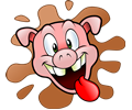 Happy pig head