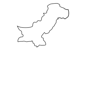 Black Outline Map of Pakistan