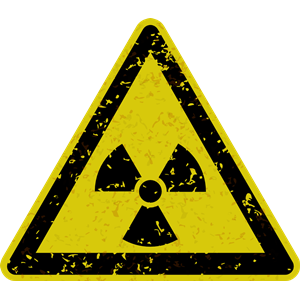 Grungy radiation warning sign