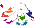 Some Kitesurfers silhouettes