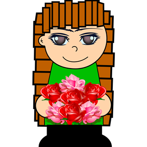 Cartoon flower girl