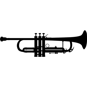 Get Trumpet Instrument Clipart Black And White Gif