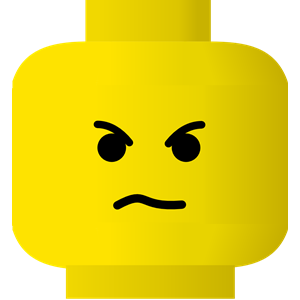 LEGO smiley -- angry