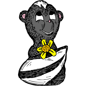 skunk with a flower