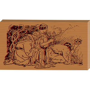 THREE KINGS ETCHED ON WOOD