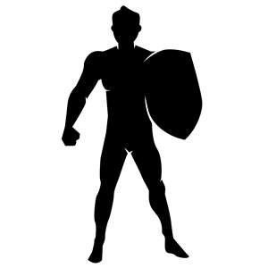 Man With Shield Silhouette