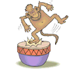 Monkey Dancing on Drum