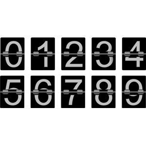 Mechanical alarm clock number tiles