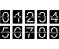 Mechanical alarm clock number tiles