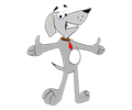 Cartoon Dog With Outstretched Arms