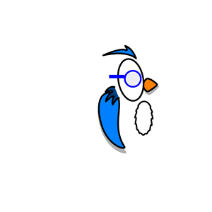 Blue Owl With Glasses
