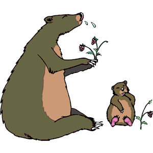 Bear & Cub Eating