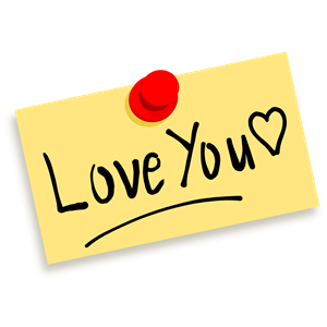 Thumbtack note Love you