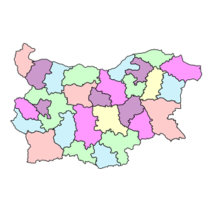 administrative map of Bulgaria