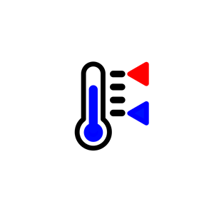 Thermometer Icon with Min/Max Indicator