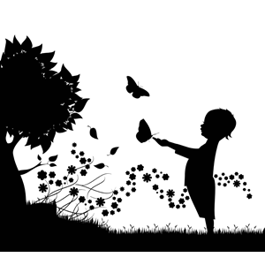 Floral Child Silhouette