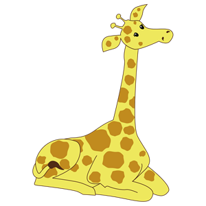 Kneeling Cartoon Giraffe