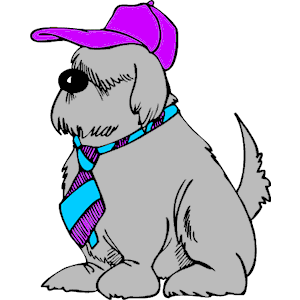 Dog with Hat Tie