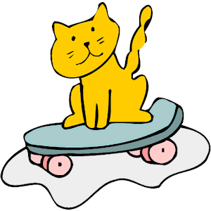 Cat on Skateboard
