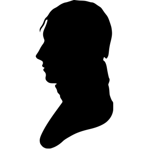 Silhouette of man facing left, no. 4