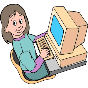 Girl at Computer 2