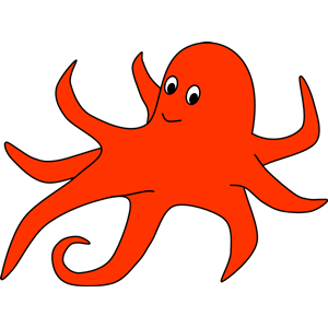 Oval of Orange Octopus