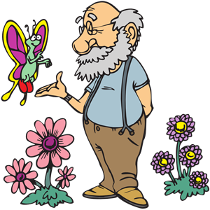 Old Man with Butterfly