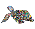 Floral Sea Turtle Line Art 2 Prismatic