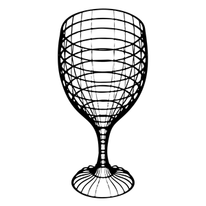 3D Wireframe Wine Glass