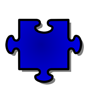 Blue Jigsaw piece 06
