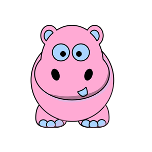 Pink And Blue Hippo
