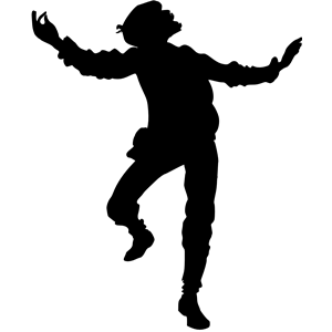 Dancing man silhouette