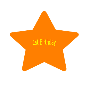 1st Orange Birthday Star