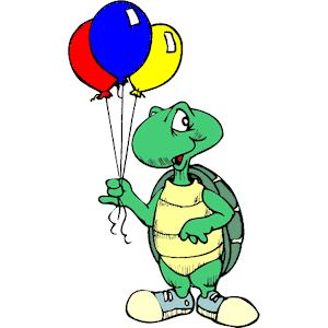 Turtle Holds Baloon With His Hand
