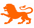 Orange Rampant Lion