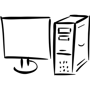 minimalist monitor and computer