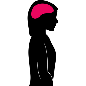 Female Silhouette with Brain