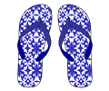 Blue Pattern Flip Flops
