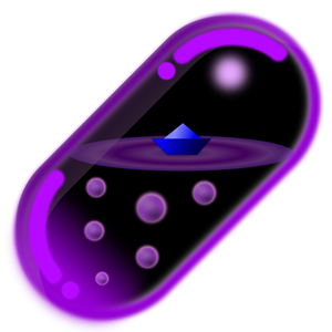 Capsule in glowing purple