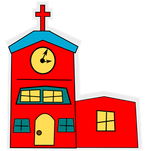 Cartoon Church With A Cross