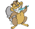 Beaver brushing teeth