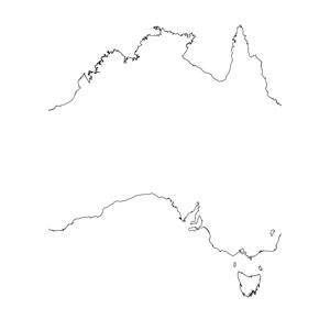 australia outline without boundaries
